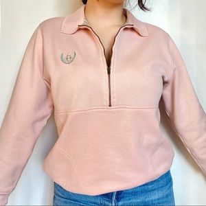 🍧Vintage 90s pink Jantzen collared 3/4 zip sweatshirt🍧